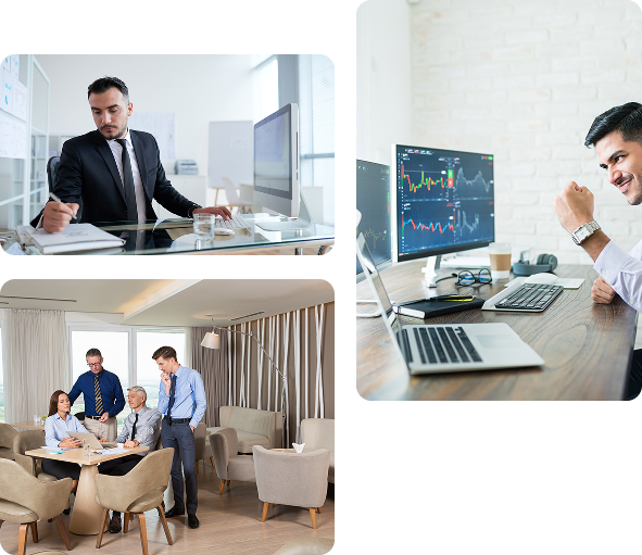 Collage de profesionales y equipos de trabajo